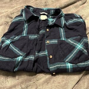 Blue/Teal Button Down Flannel
